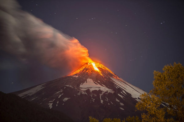 erupção vulcao villarrica chile